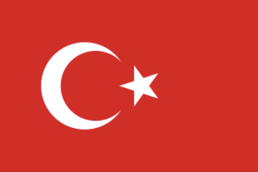Bandeira da Turquia. Fonte: Wikimedia Commons.